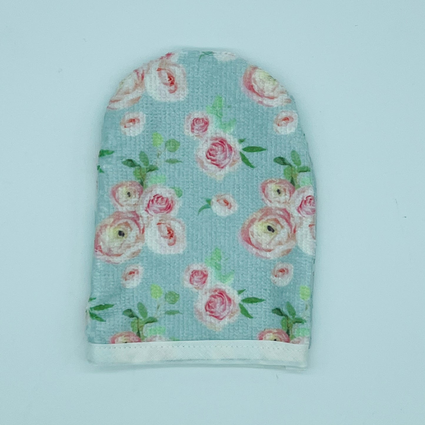 Mini gant démaquillant motif fleurs